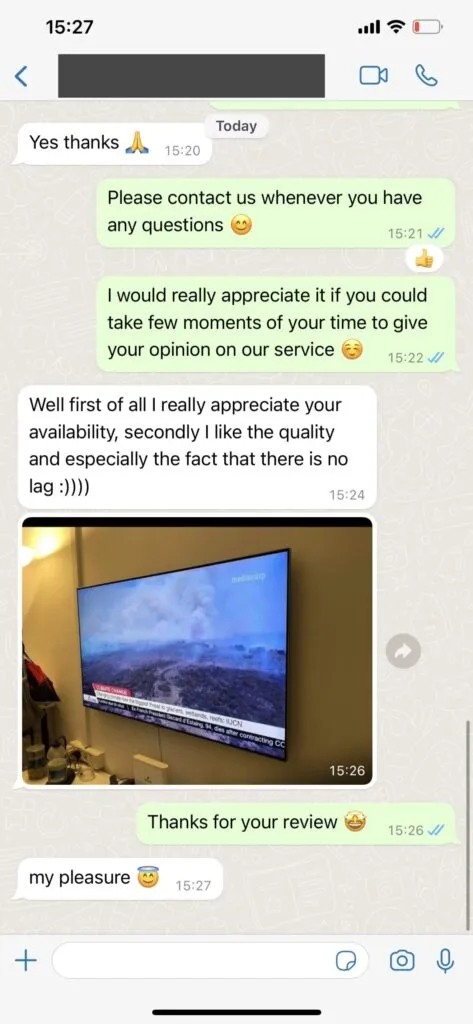 Customer feedback via WhatsApp: satisfaction